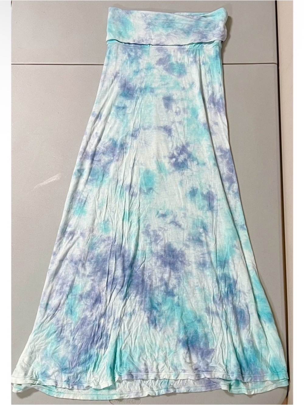 Billabong Blue Tie Dye Y2K Foldover Maxi Skirt Bottoms Size S 🩵✨ #billabong